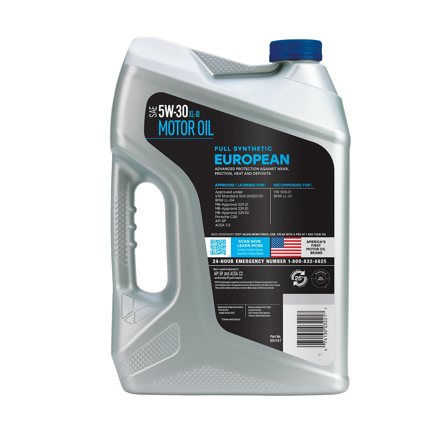 European Vehicle Full Synthetic SAE 5W-30 XL-III Motor Oil